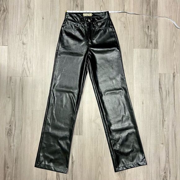 NWOT Badee for Dolls Kill brand black embossed faux leather pants szS. - Picture 4 of 15